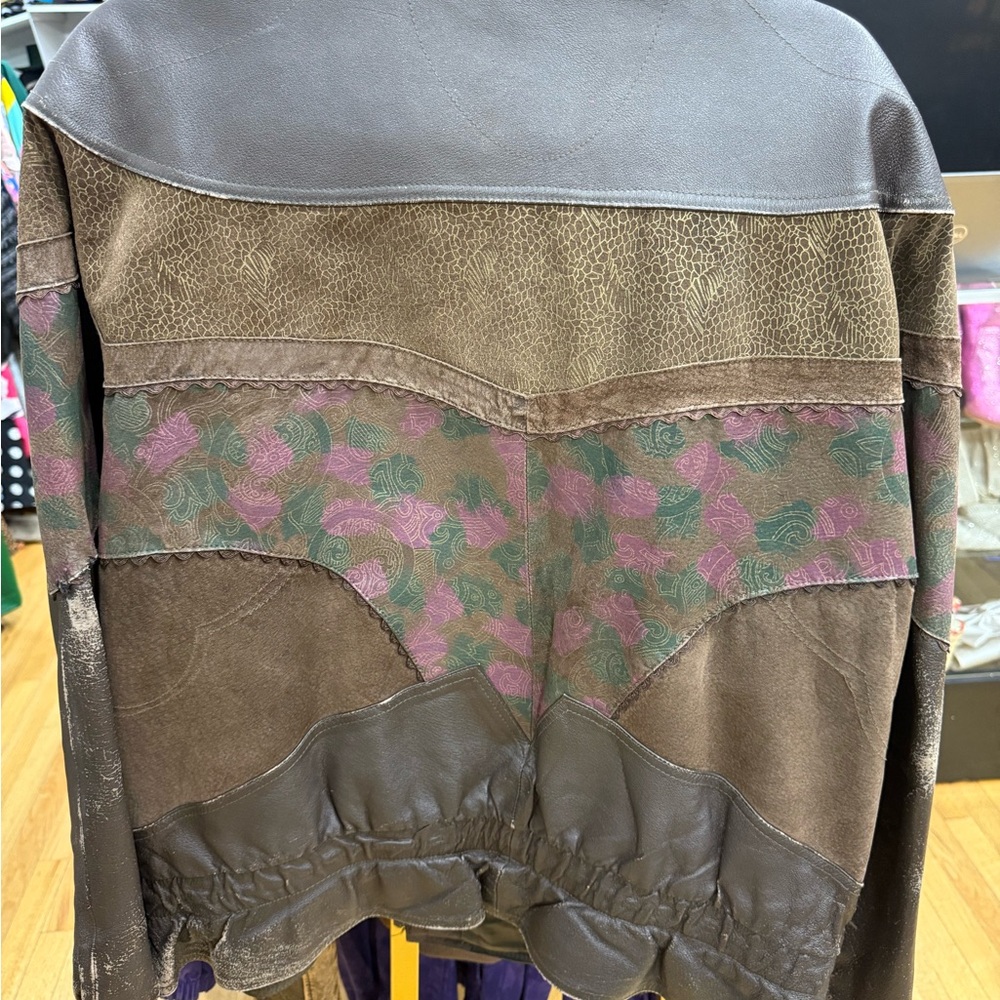 Vintage Patchwork Leather Jacket - image 4